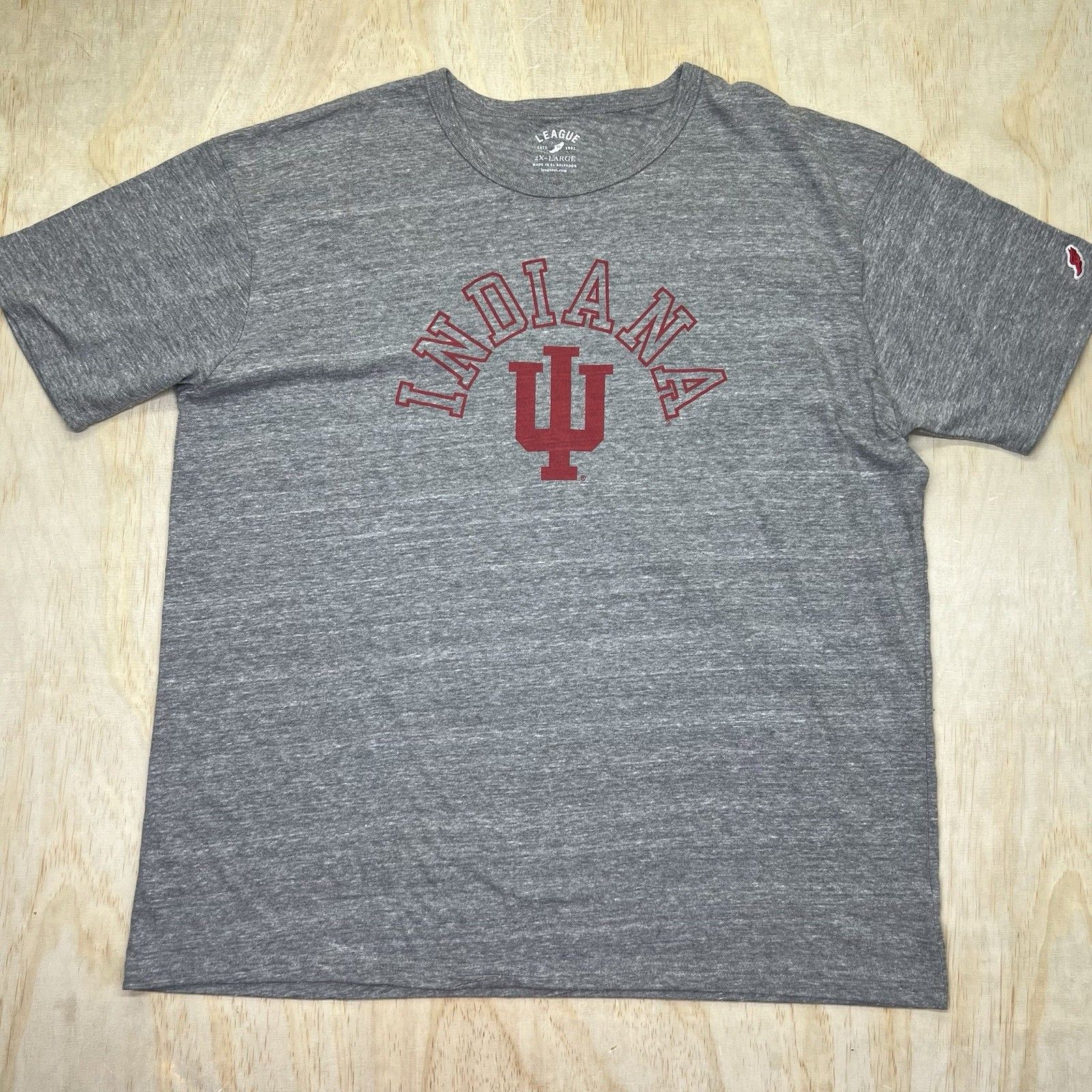 Nwot Indiana Hoosiers League 91 Brand Collegiate Wear Gray 2xl Short Sleeve Top